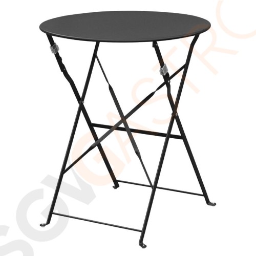 Bolero runder klappbarer Terrassentisch Stahl schwarz 60cm 71 x 59,5(Ø)cm | Stahl | schwarz Bolero runder klappbarer Terrassentisch Stahl schwarz 60cm 71 x 59,5(Ø)cm | Stahl | schwarz