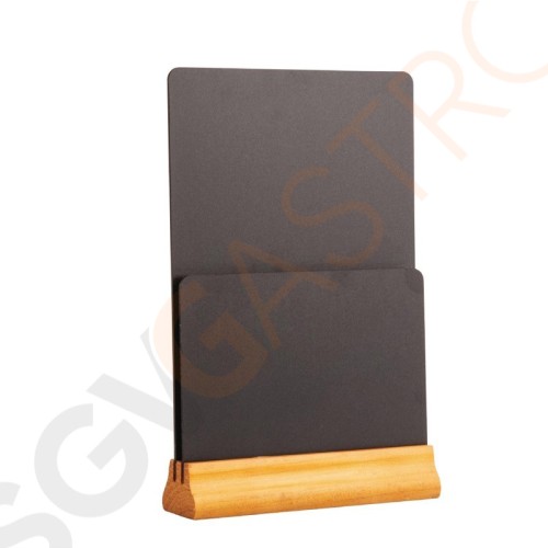 Olympia doppelseitige Tischtafel mit Menühalter 32,5 x 21cm | Kiefernholz und Melamin