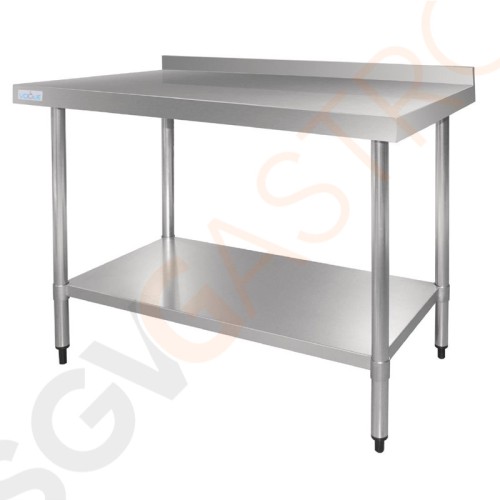 Vogue Arbeitstisch mit Aufkantung und Regalboden 120 x 70cm GJ507 | Größe: 90(H) x 120(B) x 70(T)cm