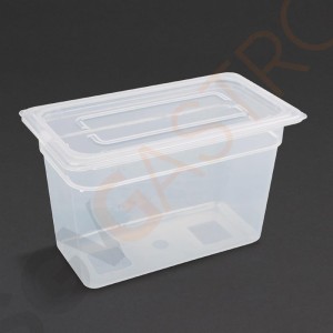 Vogue Polypropylen GN-Behälter GN1/3 200mm 200mm tief. Mit Deckel. Kapazitat: 6,9Liter