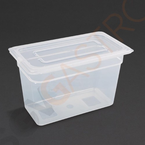 Vogue Polypropylen GN-Behälter GN1/3 200mm 200mm tief. Mit Deckel. Kapazitat: 6,9Liter