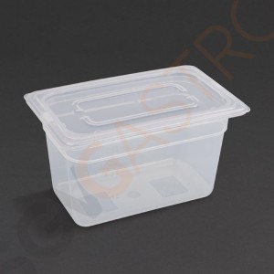 Vogue Polypropylen GN-Behälter GN1/4 150mm 150mm tief. Mit Deckel. Kapazitat: 3,7Liter