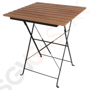 Bolero quadratischer klappbarer Terrassentisch Holzimitat 60cm 69,5 x 59,5 x 59,5cm | Stahl und Holzimitat