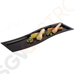 APS Wave Tablett schwarz GN2/4 53 x 16cm (GN2/4) | Melamin | schwarz