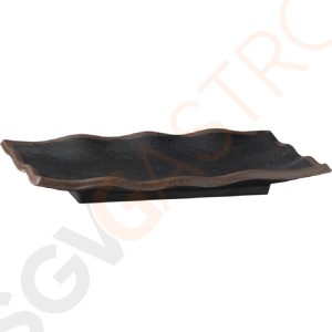 APS Marone gewelltes rechteckiges Tablett schwarz 27,5 x 11cm 27,5 x 11cm | Melamin | schwarze Steingutoptik APS Marone gewelltes rechteckiges Tablett schwarz 27,5 x 11cm 27,5 x 11cm | Melamin | schwarze Steingutoptik