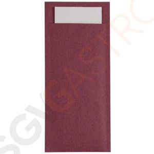 Europochette Papier-Bestecktaschen bordeauxrot mit weißen Servietten Bordeauxrot | 600 Stück Europochette Papier-Bestecktaschen bordeauxrot mit weißen Servietten Bordeauxrot | 600 Stück