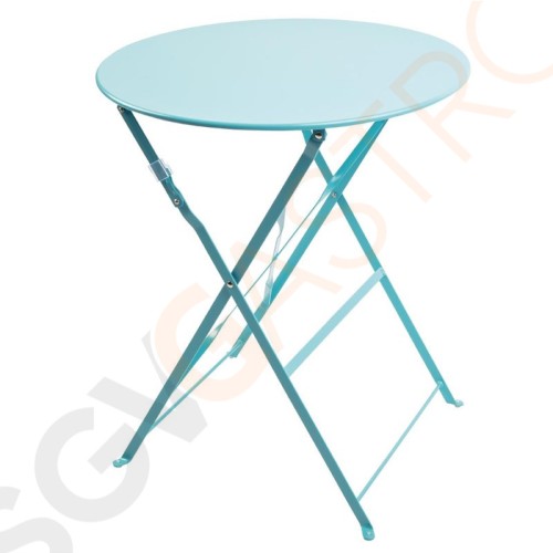 Bolero runder klappbarer Terrassentisch Stahl azurblau 60cm 71 x 59,5(Ø)cm | Stahl | azurblau