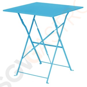 Bolero quadratischer klappbarer Terrassentisch Stahl azurblau 60cm 71 x 60 x 60cm | Stahl | azurblau