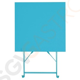 Bolero quadratischer klappbarer Terrassentisch Stahl azurblau 60cm 71 x 60 x 60cm | Stahl | azurblau