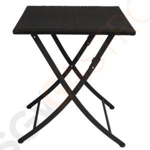 Bolero quadratischer klappbarer Rattantisch 60cm 71 x 60 x 60cm | Stahl und PE-Rattan