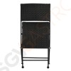 Bolero klappbare Rattanstühle mit Stahlrahmen schwarz 2 Stück | Sitzhöhe: 46cm | 85 x 58 x 47cm | Stahl und PE-Rattan | weiß