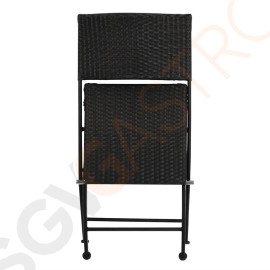 Bolero klappbare Rattanstühle mit Stahlrahmen schwarz 2 Stück | Sitzhöhe: 46cm | 85 x 58 x 47cm | Stahl und PE-Rattan | weiß