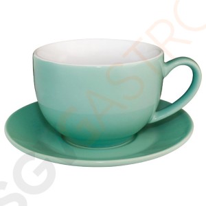 Olympia Cafe Cappuccinotassen aqua 34cl Passend zu Untertassen GL047, GL048, GL049, HC407, GL464 | 12 Stück | Kapazität: 34cl | Steinzeug | aqua