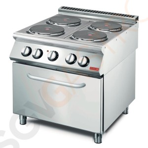 Gastro M Elektroherd mit Ofen 70/80CFE Mit Konvektionsofen | 14,4kW/400V | 4 Kochplatten | 700-Serie