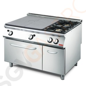 Gastro M Gasherd mit Ofen 70/120 TPFCFGB Mit Ofen | 25,4kW | 2 Brenner | 1 Glühplatte | Erdgas | 700-Serie Gastro M Gasherd mit Ofen 70/120 TPFCFGB Mit Ofen | 25,4kW | 2 Brenner | 1 Glühplatte | Erdgas | 700-Serie