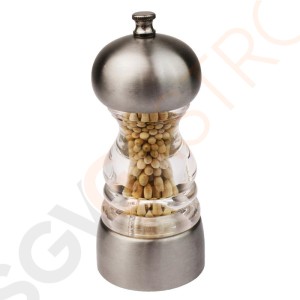 Olympia Salz- und Pfeffermühle Acryl und Edelstahl 13,5cm Verstellbare Mahlung | 13,5(H)cm | Acryl und Edelstahl