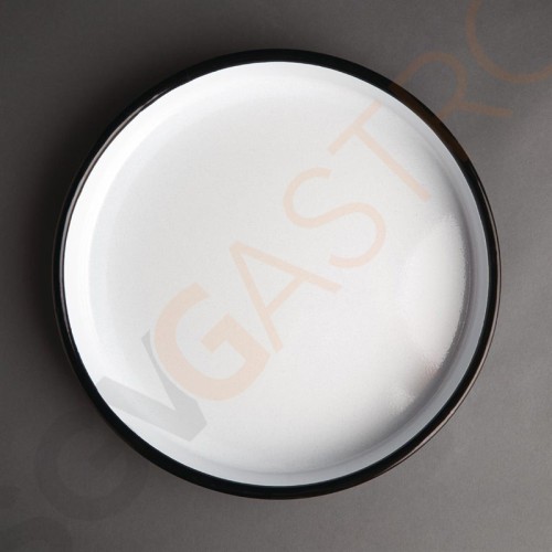 Olympia rundes Serviertablett weiß-blau 32cm 4,5 x 32(Ø)cm | Edelstahl und Glasemail | weiß-blau