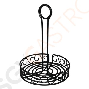 Olympia runder Gewürzhalter mit Menüclip schwarz 23,5 x 19,5(Ø)cm | Stahl | schwarz