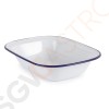 Olympia rechteckige Speiseschale weiß-blau 19 x 28cm 5,5 x 19 x 28cm | Edelstahl und Glasemail | weiß mit blauem Rand Olympia rechteckige Speiseschale weiß-blau 19 x 28cm 5,5 x 19 x 28cm | Edelstahl und Glasemail | weiß mit blauem Rand