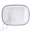 Olympia rechteckige Speiseschale weiß-blau 13,5 x 18cm 5 x 13,5 x 18cm | Edelstahl und Glasemail | weiß mit blauem Rand Olympia rechteckige Speiseschale weiß-blau 13,5 x 18cm 5 x 13,5 x 18cm | Edelstahl und Glasemail | weiß mit blauem Rand