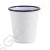 Olympia emaillierte Becher weiß-blau 31cl 6 Stück | Kapazität: 31cl | Edelstahl und Glasemail | weiß-blau