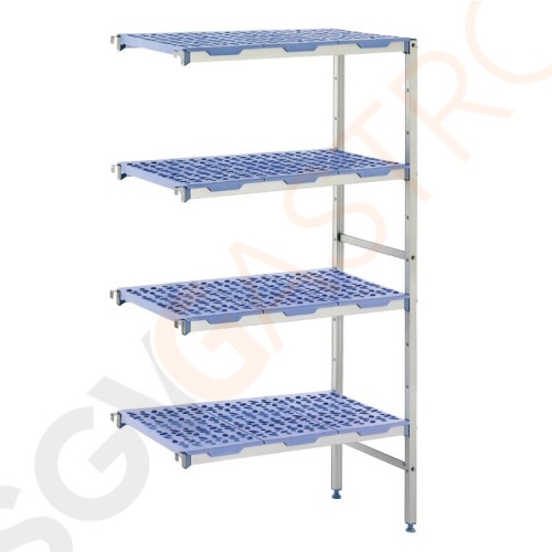 Tournus Eckregal 105 x 50cm 4 Regalablagen | Aluminium und Polypropylen | 175 x 105 x 50cm
