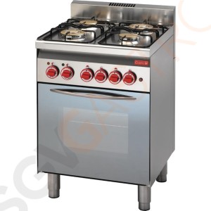 Gastro M Gasherd mit Kombibackofen 60/60CFG Gas und elektrisch | 14,7kW/230V| 4 Brenner | 600-Serie Gastro M Gasherd mit Kombibackofen 60/60CFG Gas und elektrisch | 14,7kW/230V| 4 Brenner | 600-Serie