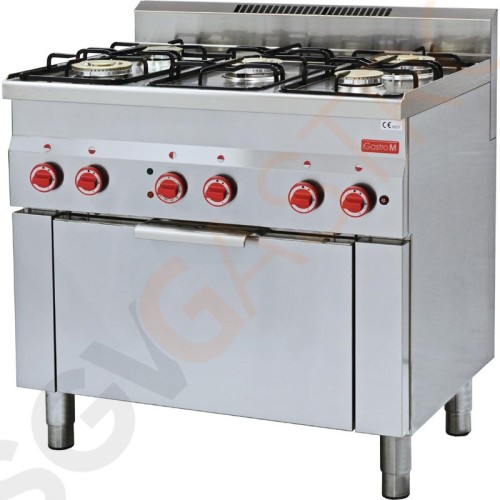 Gastro M Gasherd mit Kombibackofen 60/90CFGE Gas und elektrisch | 19,8kW/230V | 4 Brenner | 600-Serie