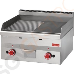 Gastro M Gasgrillplatte 60/60FTRG 10,4kW | 60 x 60cm | halb gerillt, halb glatt | Erdgas | 600-Serie