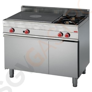 Gastro M Gasherd mit Glühplatte und Ofen 65/110 TPFG Mit Ofen | 21,8kW | 1 Glühplatte | 2 Brenner | Propangas | 650-Serie Gastro M Gasherd mit Glühplatte und Ofen 65/110 TPFG Mit Ofen | 21,8kW | 1 Glühplatte | 2 Brenner | Propangas | 650-Serie