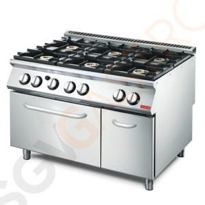 Gastro M Gasherd mit Ofen GM70/120CFG Mit Ofen | 41,5kW | 6 Brenner | Erdgas | 700-Serie Gastro M Gasherd mit Ofen GM70/120CFG Mit Ofen | 41,5kW | 6 Brenner | Erdgas | 700-Serie