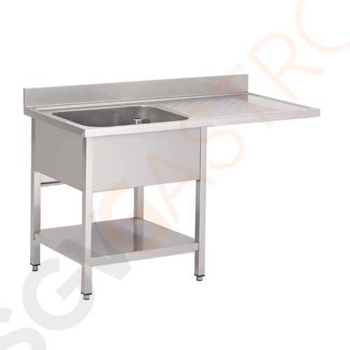 Gastro M Spültisch Becken links Platz für Geschirrspüler 120cm lang Mit Aufkantung und Regalboden | Edelstahl | 85 x 120 x 70cm | Becken links 50 x 50 x 32cm Gastro M Spültisch Becken links Platz für Geschirrspüler 120cm lang Mit Aufkantung und Regalboden | Edelstahl | 85 x 120 x 70cm | Becken links 50 x 50 x 32cm