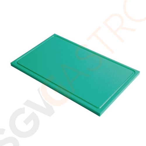 Gastro M Schneidebrett mit Saftrille GN1/2 grün 15mm Dick. Farbe: Grün. Für Gemüse und Obst. Gastro M Schneidebrett mit Saftrille GN1/2 grün 15mm Dick. Farbe: Grün. Für Gemüse und Obst.