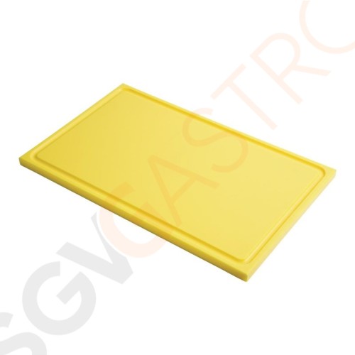 Gastro M Schneidebrett mit Saftrille GN1/1 gelb 15mm Dick. Farbe: Gelb. Gastro M Schneidebrett mit Saftrille GN1/1 gelb 15mm Dick. Farbe: Gelb.