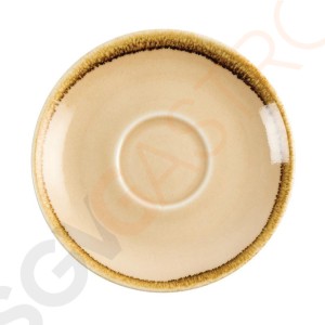 Olympia Kiln Untertassen Sandstein 14cm Passend zu Cappuccinotassen HC390, GP330, GP346, GP362, GP478 | 6 Stück | 14(Ø)cm | Porzellan | Sandstein