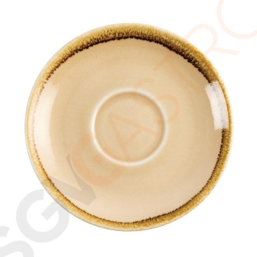 Olympia Kiln Untertassen Sandstein 14cm Passend zu Cappuccinotassen HC390, GP330, GP346, GP362, GP478 | 6 Stück | 14(Ø)cm | Porzellan | Sandstein