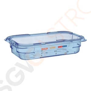 Araven GN1/4 ABS Lebensmittelbehälter blau 65mm Größe: 65(H) x 163(B) x 265(L)mm Araven GN1/4 ABS Lebensmittelbehälter blau 65mm Größe: 65(H) x 163(B) x 265(L)mm