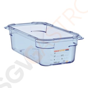 Araven GN1/4 ABS Lebensmittelbehälter blau 100mm Größe: 100(H) x 163(B) x 265(L)mm Araven GN1/4 ABS Lebensmittelbehälter blau 100mm Größe: 100(H) x 163(B) x 265(L)mm