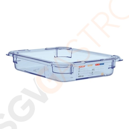 Araven GN1/2 Lebensmittelbehälter blau 65mm Größe: 65(H) x 265(B) x 325(L)mm