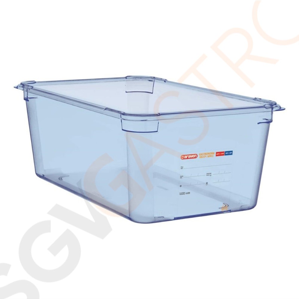 Araven GN1/1 Lebensmittelbehälter blau 200mm Größe: 200(H) x 325(B) x 530(L)mm