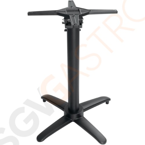 Bolero klappbarer Tischfuß mit Fußkreuz Aluminium schwarz 72cm hoch 72(H)cm | Aluminium | schwarz Bolero klappbarer Tischfuß mit Fußkreuz Aluminium schwarz 72cm hoch 72(H)cm | Aluminium | schwarz