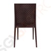 Bolero Rattanstühle braun 4 Stück | Sitzhöhe: 45,5cm | 87,5 x 48 x 52,5cm | Polypropylen | braun