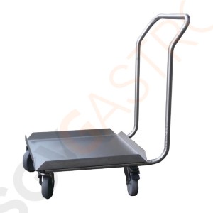 Gastro M Transportwagen für Spülkörbe Edelstahl | mit Lenkstange | für Körbe bis 50 x 50cm