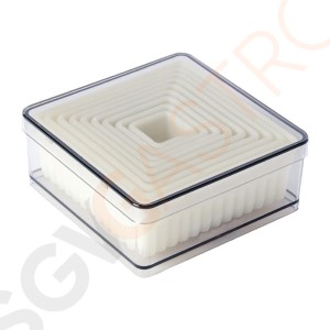 Schneider quadratische Ausstechformen gerillt Größen: 1,9 bis 9,5cm | Nylon | 9 Stück