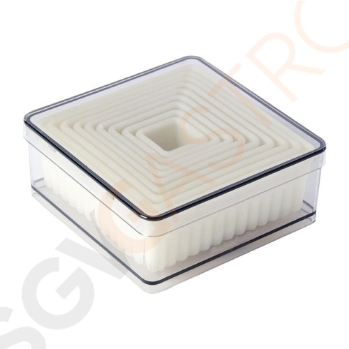 Schneider quadratische Ausstechformen gerillt Größen: 1,9 bis 9,5cm | Nylon | 9 Stück