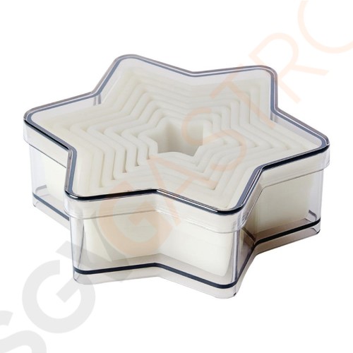 Schneider sternförmige Ausstechformen glatt Größen: 1,9 bis 9,5cm | Nylon | 7 Stück