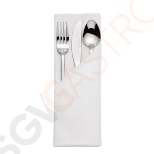 Mitre Luxury Satin Band Servietten weiß 55cm 10 Stücke | 55 x 55cm | Baumwolle 210g/m² | weiß