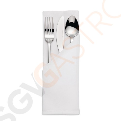 Mitre Luxury Satin Band Servietten weiß 55cm 10 Stücke | 55 x 55cm | Baumwolle 210g/m² | weiß