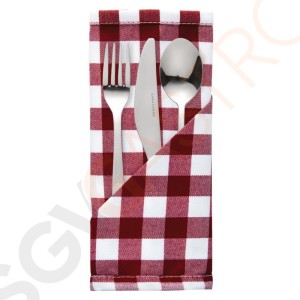 Mitre Comfort Gingham Servietten rot-weiß kariert 41cm 10 Stück | 41 x 41cm | 100% Polyester | rot/weiß