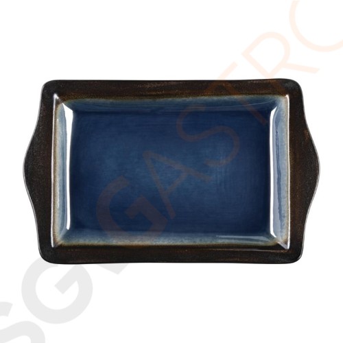 Olympia Nomi rechteckige Tapasschalen blau-schwarz 28,3 x 17,8cm 6 Stück | 28,3 x 17,8cm | Steinzeug | blau-schwarz